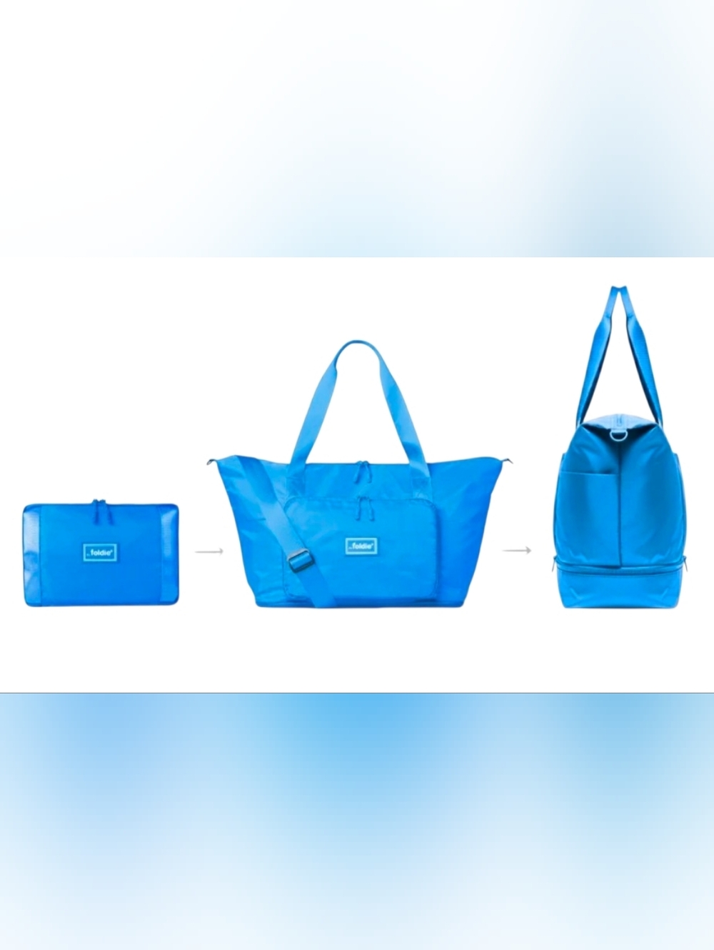 The Foldie Travel Bag, Azure Blue, New! - Picture 2 of 6